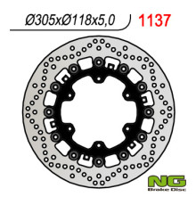 Ng передній гальмівний диск bmw k1100lt/rs '89-00, r1100gs/r '93-94, r1100r/rt/rs '92-01 (305x118x5mm) (6x9.0mm) плаваючий