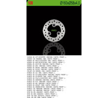 Ng гальмівний диск передній cagiva/honda/kymco/sym (160x58x4) (3x10,5mm)