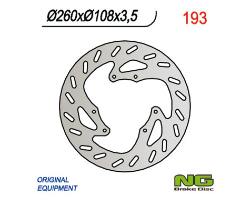 Ng передній гальмівний диск derbi 50/125 газ газ 125-450 (260x108x3.5)