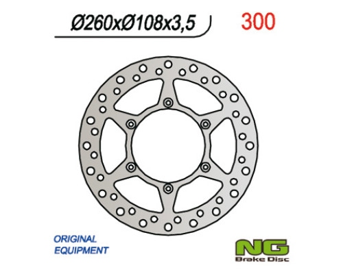 Ng передній гальмівний диск газ газ 125 94-99 (260x108x3.5)