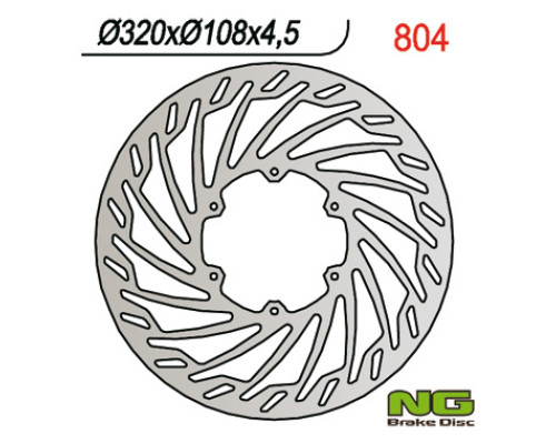 Ng передній гальмівний диск газ gas sm 125 (01-07), 250/450 (01-05), 450/515 (08) (320x108x4.5) турбіна