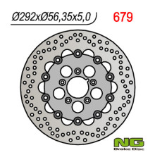Ng гальмівний диск передній harley-davidson 883/1200/1340/1450/1584/1690/1802 плаваючий (292x56.3x5) (5x8.5mm)