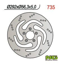 Диск гальмівний передній harley-davidson 883/1200/1450/1584/1690/1340 (292ммx56,3ммx5мм) (5x8,5мм)