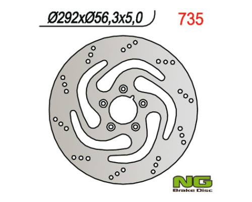 Диск гальмівний передній harley-davidson 883/1200/1450/1584/1690/1340 (292ммx56,3ммx5мм) (5x8,5мм)