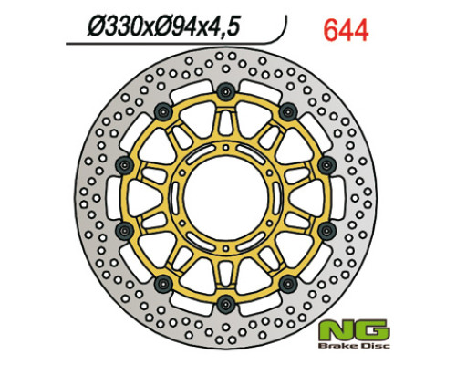 Ng передній гальмівний диск honda cbr 900/929/954 rr 00-03 (330x94x4.5) плаваючий