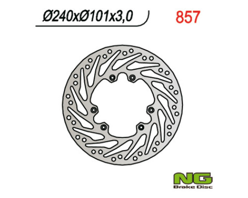 Ng передній гальмівний диск honda cr 125/250, crf 250/450 02-14 (240x101x3) турбіна