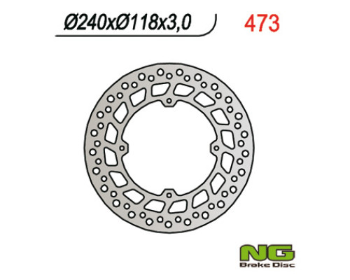 Диск гальмівний передній honda cr 125/250/500 '84-'94, xr 250/400/600r (240x118x3) (4x6,5mm)