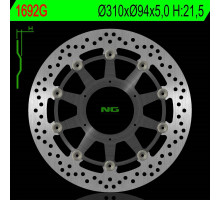 Диск передній гальмівний honda st 1300abs '02-17, ctx 1300/1300abs '14-16 (310х94х5мм) (6х6.5мм) плаваючий (алюмін. центр)