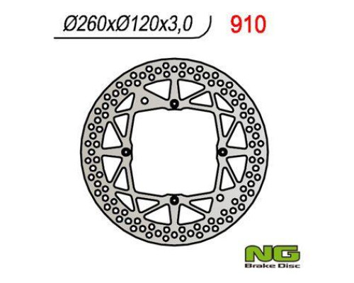 Ng передній гальмівний диск husqvarna wr/cr/te/tc 125/250 '00-13 (260x120x3)