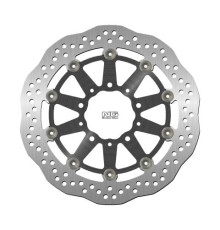 Ng передній гальмівний диск kawasaki er6 f/n, zx 10r 04-15, zx6r 05-16, kle 650 versys 07-15, z 750 (300x80x5mm) (5x10,mm) хвиля плаваюча (алюмін. центр,чорний)