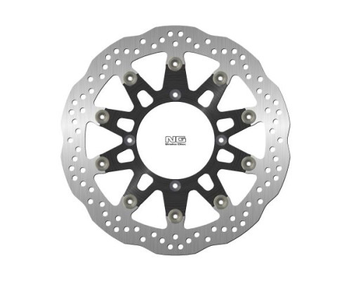 Передній гальмівний диск kawasaki supermotard 125/250 '06, supermotard 450 '06-10 (320х109х5мм) (4х9.5мм) хвиля плаваюча (алюмін. центр)