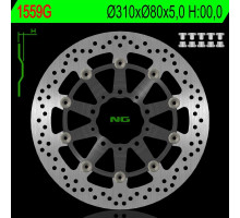 Ng передній гальмівний диск kawasaki z 1000 abs 15-17, z 1000 15-17, zx6r 13-17, z800 12-18, gtr 1400 07-18, zzr 1400 06-18 (310x80x5mm) (5x10.5mm) плаваючий (алюмін. центр)