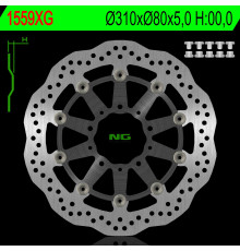 Ng передній гальмівний диск kawasaki z 1000 abs 15-17, z 1000 15-17, zx6r 13-17, z800 12-18, gtr 1400 07-18, zzr 1400 06-18 (310x80x5mm) хвиля плаваюча (алюмін. центр)
