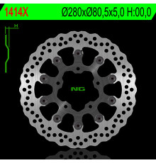 Ng гальмівний диск передній kawasaki zx6r / 6rr / 636 '03-'04 (280x80.5x5.0) (5x10.5mm)