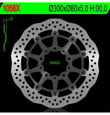 Ng передній гальмівний диск kawasaki zx6r '05-'16, er6f/n '06-'18, kle 650 versys '07-'22, z750, z1000, zx10r (300x80x5) (5x10,5mm) хвиля плаваюча