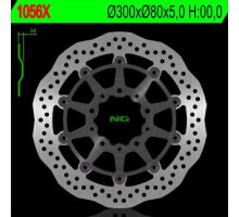 Ng передній гальмівний диск kawasaki zx6r '05-'16, er6f/n '06-'18, kle 650 versys '07-'22, z750, z1000, zx10r (300x80x5) (5x10,5mm) хвиля плаваюча