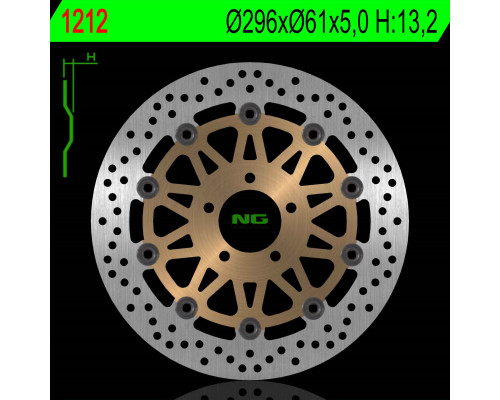 Ng гальмівний диск передній kawasaki zx9r '98-'99 (296x61x5mm) (5x10.5mm)