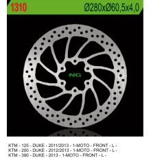 Ng передній гальмівний диск ktm 125/200 duke '11-'13, 390 duke '13-'14 (280x60.5x4.0) (6x8.5mm)