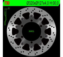 Ng передній гальмівний диск ktm 625/640/690 (320x127x4) (6x6.5mm)