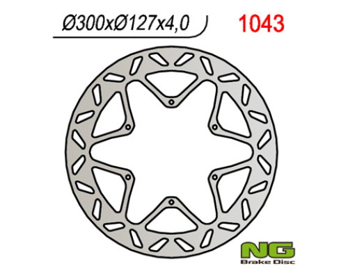 Ng передній гальмівний диск ktm 950/990 adventure '02-'11, lc4 620/640/660/690 (300x127x4 / 5)