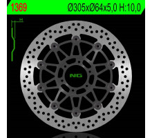Ng передній гальмівний диск ktm 950/990 smr/smt 05-14 (305x64x5.0mm) (6x8.5mm) плаваючий