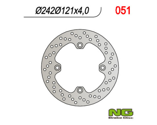 Диск гальмівний передній suzuki dr 600 '85-'89 (242x121x4) (4x10,5mm)