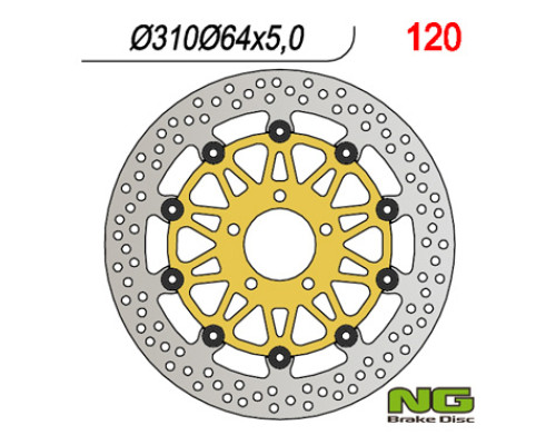 Ng передній гальмівний диск suzuki gs/ gsf/ gsx (310x64x5) плаваючий (5x10.5mm)