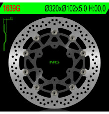 Ng передній гальмівний диск suzuki gsxr abs 1000 17-19 (320x102x5.0mm) (6x8.5mm) плаваючий (алюмін. центр)