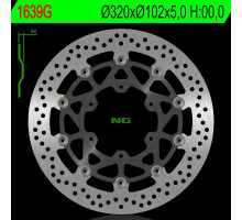 Ng передній гальмівний диск suzuki gsxr abs 1000 17-19 (320x102x5.0mm) (6x8.5mm) плаваючий (алюмін. центр)