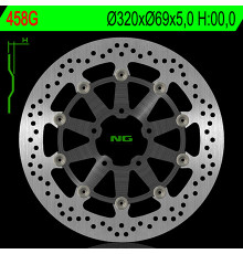 Ng передній гальмівний диск suzuki gsxr600/750 '97-'03, gsxr1000 '00-'04, tl1000, gsxr1300 hayabusa '99-07, gsx 1400 02-07 (320x69x5) (алюміній центр) плаваючий