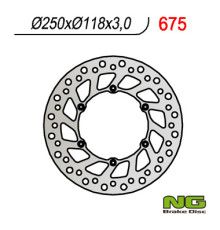 Ng передній гальмівний диск suzuki rm/rmz 250/drz, yamaha yz/yzf/wr 02-19 (250x118x3) (6x6,5mm) - замінює ng854