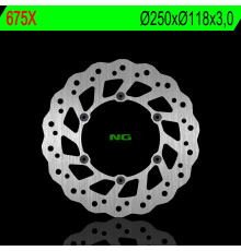 Ng передній гальмівний диск suzuki rm/rmz 250/drz, yamaha yz/yzf/wr 02-19 (250x118x3) (6x6,5mm) хвиля - замінює ng854