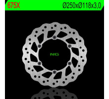 Ng передній гальмівний диск suzuki rm/rmz 250/drz, yamaha yz/yzf/wr 02-19 (250x118x3) (6x6,5mm) хвиля - замінює ng854