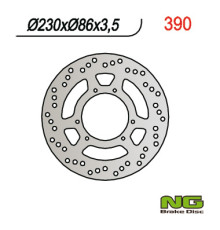 Передній гальмівний диск yamaha dt 125r '88-'05, tt 350 '85-'95, tt 600 '84-'92 (230x86x3.5) (6x6.5mm)