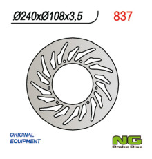 Ng передній гальмівний диск yamaha dt 50r 03-08, xt 125r 05-08, mbk 50x-limit 03-05 (240x108x3.5) (6x6.5mm)