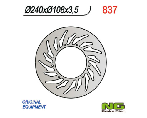 Ng передній гальмівний диск yamaha dt 50r 03-08, xt 125r 05-08, mbk 50x-limit 03-05 (240x108x3.5) (6x6.5mm)