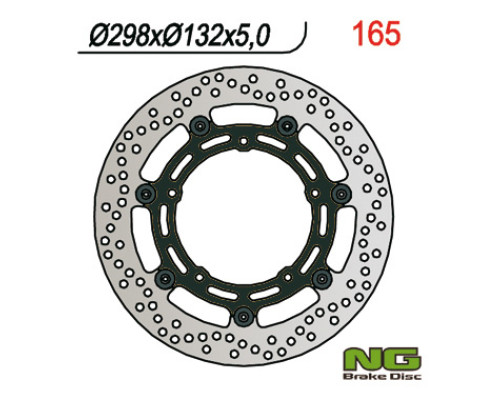 Ng гальмівний диск передній yamaha fz6/r6/mt03/mt07/mt09/xj6 (ng165v) (298x132x5)(5x8.5mm)