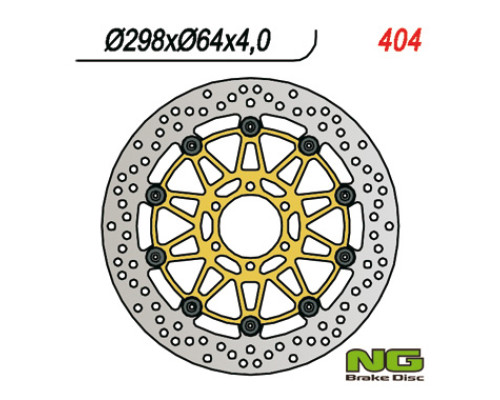 Ng передній гальмівний диск yamaha fzs600 '98-'03, tdm850 '91-'01 (298x64x4) плаваючий