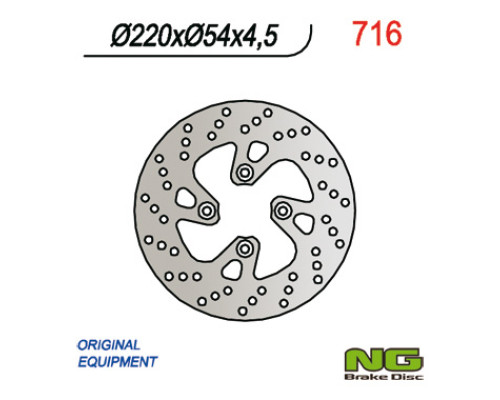 Диск гальмівний передній yamaha majesЗАДНІ125 98-09, mbk 125/150/180 (220x54x4.5) (4x8.5mm)