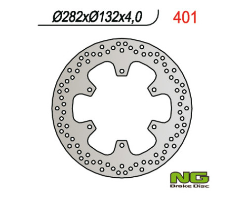Ng передній гальмівний диск yamaha tzr 50, t-max 500, tzr 50`00-05, xp 500 t-max`01-03 (282x132x4)