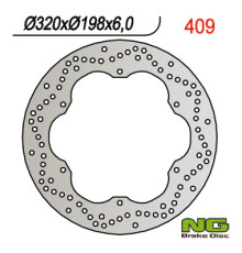 Ng гальмівний диск передній yamaha xj 600 92-97, xvz 1300 96-07, xj 600 diversion '92-'97 задній (320x198mm) (320x198x6)
