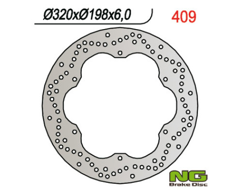 Ng гальмівний диск передній yamaha xj 600 92-97, xvz 1300 96-07, xj 600 diversion '92-'97 задній (320x198mm) (320x198x6)