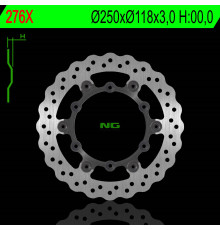Ng передній гальмівний диск yamaha yz/yzf 01-16, wrf 02-17 floating (250x118x3.00mm) (6x6.5mm) хвиля