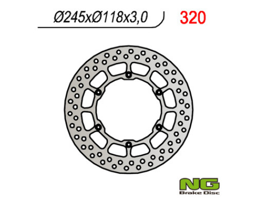 Ng гальмівний диск передній yamaha yz/yzf/wrf (245x118x3) (6x6.5mm)