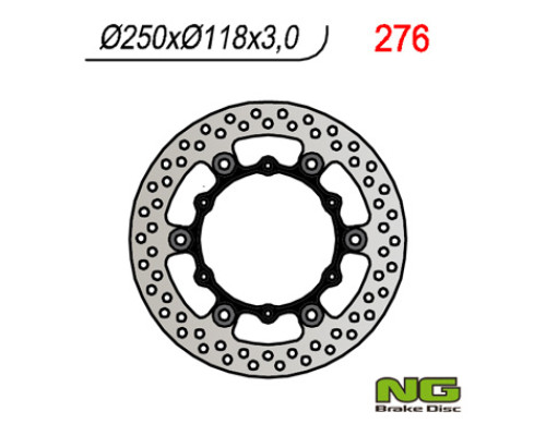 Диск гальмівний передній yamaha yz/yzf/wrf 01-19 floating (250x118x3)(6x6,50mm), suzuki rm 125/250 '99-'10
