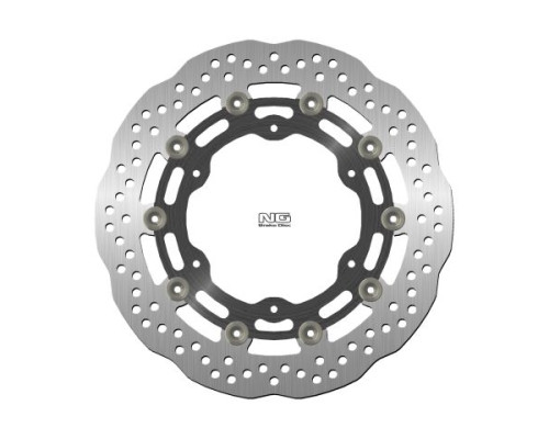 Ng передній гальмівний диск yamaha yzf r6 99-02, yzf r1 98-03, fzs 1000 01-05, fjr 01, xjr 1300 03-17, xvz 1300, xv 1600/1700/1900 (298x132x5mm) (6x8.5mm) хвиля плаваюча ( алюмінієвий центр)