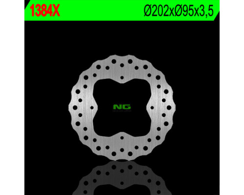 Ng гальмівний диск перед/зад arctic cat 250/300/350/400/450/500/550/650/700/1000, kymco 375/400/450/500/550/700 (202x95x3.5) (4x8.5 мм) хвиля