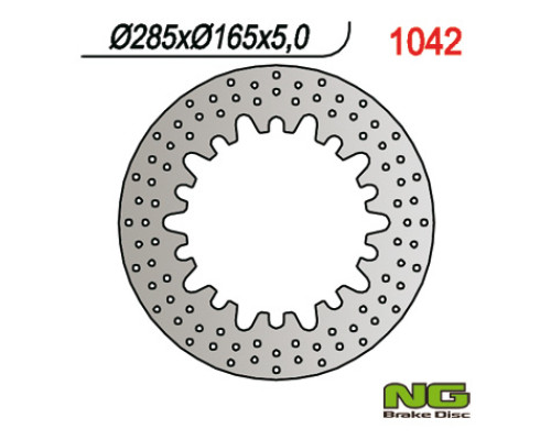 Ng гальмівний диск перед/зад bmw k75 '84-'96, k100 '83-'9, r100rs '85-'94, r80rt '85-'95 (285x165x4.8)