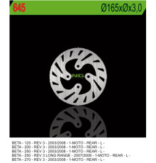 Ng задній гальмівний диск beta rev 3 125/200/250/270 '03-'08 (165x3) (4x10.5mm)