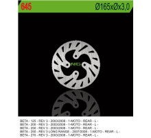 Ng задній гальмівний диск beta rev 3 125/200/250/270 '03-'08 (165x3) (4x10.5mm)